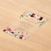 Rustieke Moderne Pompoenen Country Fall Bruiloft Acryl Uitnodigingen (Laagn)