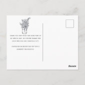 Rustieke moderne script bruiloft feest bedankt briefkaart (Achterkant)
