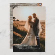 Rustieke Moderne Script Huwelijksfoto Save the Dat