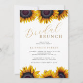 Rustieke moderne zonnebloem bruids brunch kaart (Voorkant)