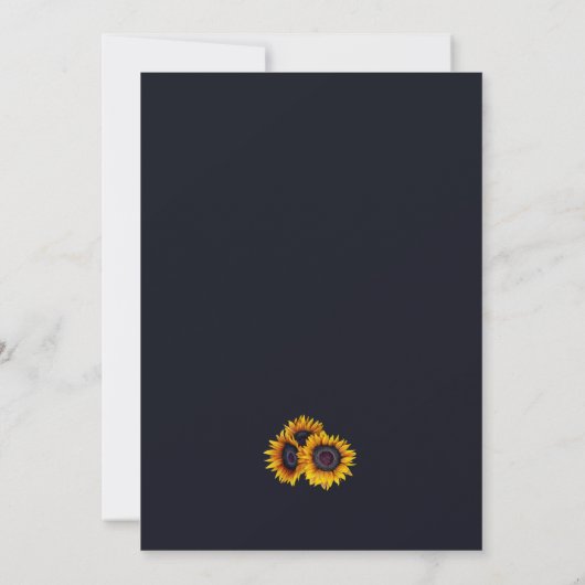 Rustieke moderne zonnebloemen chique script trouwf save the date (Achterkant)