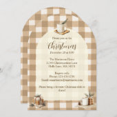 Rustieke Mokken Geschenken Brown Gingham Kerstboog Kaart (Voorkant / Achterkant)