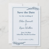 Rustieke Monochrome Bloemen Opslaan van de Datum Save The Date (Voorkant)