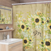 Rustieke monogram boerderij land burlap douchegordijn