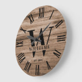 Rustieke Monogram Boerderij Naam Op Maat Grote Klok (Hoek)