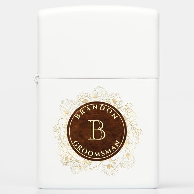 Rustieke Monogram Bruidsjonker (Voorkant)