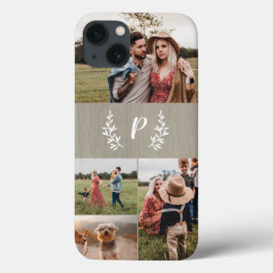 Rustieke Monogram Foto Collage iPhone 13 Hoesje
