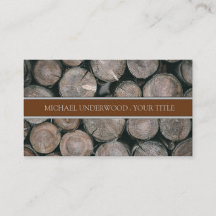 Rustieke Monogram Houten Bouwer Visitekaartje