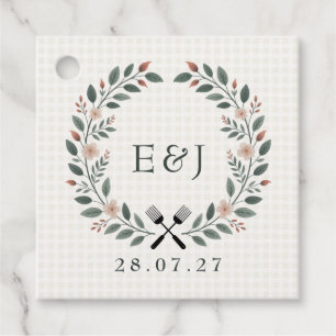 Rustieke Monogram I Do BBQ Bedankjes Labels