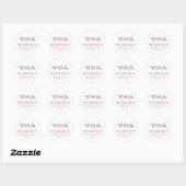 Rustieke monogram Kerst terugkeeradres Ronde Sticker (Vel)