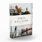 Rustieke monogram pasgetrouwd huwelijkscollage fotoblokken (Links)