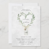 Rustieke Monogram Pot | Hart Groene Huwelijk Kaart (Voorkant)