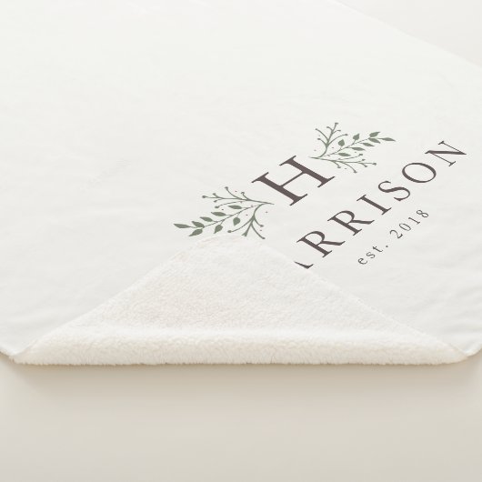 Rustieke monogram sherpa deken (3/4)