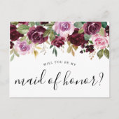 Rustieke Moody Floral wordt je mijn bruidsmeisje Briefkaart (Voorkant)