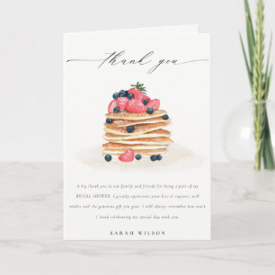 Rustieke Mop Pannenkoek met Fruit Waterverf Bruids Bedankkaart