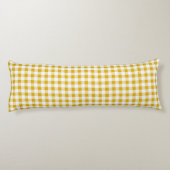 Rustieke mosterd geel gingham plaid lichaamskussen (Achterkant)