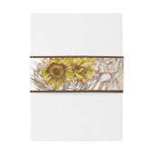 Rustieke Mosterd Zonnebloem 3 Uitnodigingen Wikkel (Achterkant Voorbeeld)