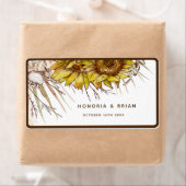 Rustieke mosterd zonnebloem etiket (Insitu)