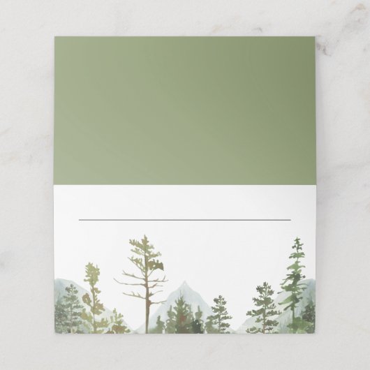 Rustieke Mountain Forest Bomen Bruiloft (Buitenkant ongevouwen)