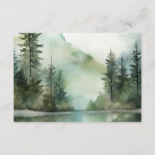 Rustieke Mountain Lake Forest bruiloft details Informatiekaartje (Achterkant)