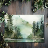 Rustieke Mountain Lake Forest bruiloft details Informatiekaartje