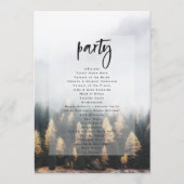 Rustieke Mountain Pine Trees Fall huwelijksceremon Programma (Achterkant)