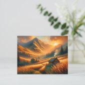 Rustieke Mountain Sunrise Briefkaart (Staand voorkant)