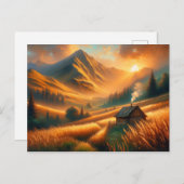 Rustieke Mountain Sunrise Briefkaart (Voorkant / Achterkant)