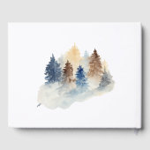 Rustieke Mountain Waterverf Trees Bruiloft Gastenb Gastenboek (Achterkant)