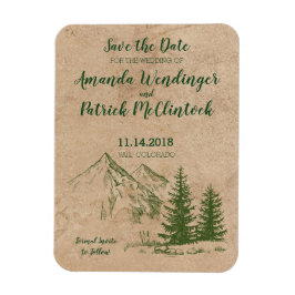 Rustieke Mountain Wedding Save the Date Magneten