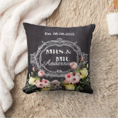 rustieke mr. mevrouw bloemen Krijtbord bruiloft Kussen (Deken)