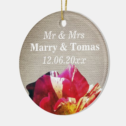 Rustieke Mr & Mrs Save the date Ornament (Links)