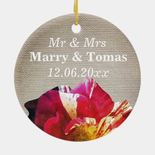 Rustieke Mr & Mrs Save the date Ornament (Achterkant)