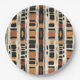 Rustieke Mudcloth Geometrisch Patroon (1) Papieren Bordje