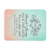 Rustieke Munt en Perzik Bohemian Save The Date Magneet (Horizontaal)