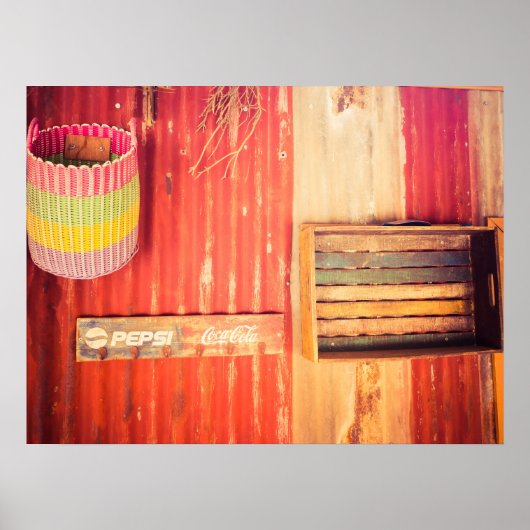 Rustieke  muurdecoratie met Retro Sign Poster (Voorkant)