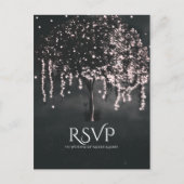 Rustieke nacht Mossy Tree Lights Bruiloft RSVP Uitnodiging Briefkaart (Voorkant)