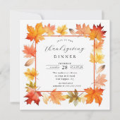 Rustieke najaarsblad Thanksgiving uitnodiging (Voorkant)