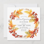 Rustieke najaarsblad Thanksgiving uitnodiging (Voorkant)