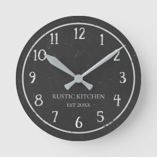 Rustieke namaak krijtbord keuken wandklok ronde klok