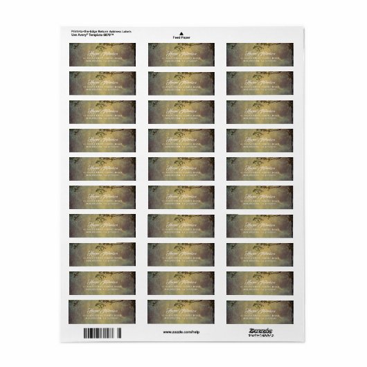 Rustieke Natuur Tree String Lights Bruiloft Etiket (Full Sheet)