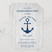 Rustieke Nautical Navy Anker Housewarming Kaart (Voorkant / Achterkant)