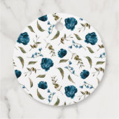 Rustieke Navy Blue Floral bruiloft gunst Labels (Achterkant)