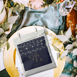 Rustieke Navy Blue & Gold String lichten Bedankzakje