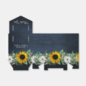 Rustieke Navy Blue Zonnebloem|Daisy Wedding Favor  Bedankdoosjes (Uitgevouwen)