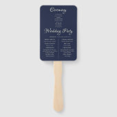 Rustieke Navy Wood String verlichting Handwaaier (Achterkant)