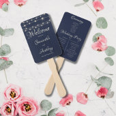 Rustieke Navy Wood String verlichting Handwaaier