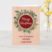 Rustieke neef en zijn vrouw kerst kaart (Gele Bloem)