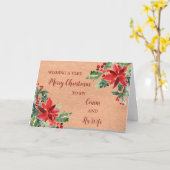 Rustieke neef en zijn vrouw kerst kaart (Gele Bloem)