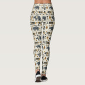 Rustieke Neushoorn Tribale Patroon (1) Leggings (Achterkant)
